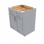 Brooklyn Modern Grey Double Door Standard Base Cabinet - 27" W x 34.5" H x 24" D 27" W