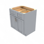Brooklyn Modern Grey Double Door Standard Base Cabinet - 30" W x 34.5" H x 24" D 30" W