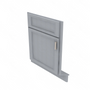 Brooklyn Modern Grey Corner Sink Front - 27" W x 34.5" H x 2" D 27" W