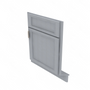 Brooklyn Modern Grey Corner Sink Front - 27" W x 34.5" H x 2" D 27" W