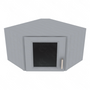 Brooklyn Modern Grey Corner Wall Stacking Cabinets with Glass - 24" W x 15" H x 12" D 24" W