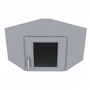 Brooklyn Modern Grey Corner Wall Stacking Cabinets with Glass - 24" W x 15" H x 12" D 24" W