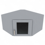 Brooklyn Modern Grey Corner Wall Stacking Cabinets with Glass - 27" W x 15" H x 12" D 27" W