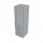 Brooklyn Modern Grey Wall Tower with 3 Drawers - 15" W x 48" H x 15" D 15" W