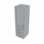 Brooklyn Modern Grey Wall Tower with 3 Drawers - 15" W x 48" H x 15" D 15" W