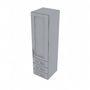 Brooklyn Modern Grey Wall Tower with 3 Drawers - 15" W x 54" H x 15" D 15" W