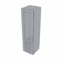 Brooklyn Modern Grey Wall Tower with 3 Drawers - 15" W x 54" H x 15" D 15" W