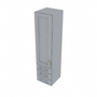 Brooklyn Modern Grey Wall Tower with 3 Drawers - 15" W x 60" H x 15" D 15" W