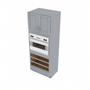Brooklyn Modern Grey Oven Cabinet - 33" W x 90" H x 24" D 33" W