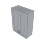 Brooklyn Modern Grey Double Door Wall Cabinet - 27" W x 36" H x 12" D 27" W