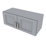 Brooklyn Modern Grey Double Door Wall Cabinet - 30" W x 12" H x 12" D 30" W