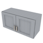 Brooklyn Modern Grey Double Door Wall Cabinet - 30" W x 15" H x 12" D 30" W