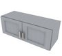 Brooklyn Modern Grey Double Door Wall Cabinet - 33" W x 12" H x 12" D 33" W