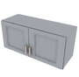 Brooklyn Gray Double Door Wall Cabinet - 33" W x 15" H 33" W