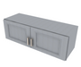 Brooklyn Modern Grey Double Door Wall Cabinet - 36" W x 12" H x 12" D 36" W