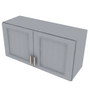 Brooklyn Modern Grey Double Door Wall Cabinet - 36" W x 18" H x 12" D 36" W