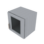 Brooklyn Modern Grey Wall Stacking Cabinet with Glass - 15" W x 15" H x 12" D 15" W