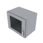 Brooklyn Modern Grey Wall Stacking Cabinet with Glass - 18" W x 15" H x 12" D 18" W