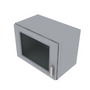 Brooklyn Modern Grey Wall Stacking Cabinet with Glass - 21" W x 15" H x 12" D 21" W