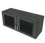 Brooklyn Slate Wall Stacking Cabinet with Glass - 36" W x 15" H x 12" D 36" W