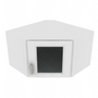 Brooklyn Bright White Corner Wall Stacking Cabinets with Glass - 24" W x 15" H x 12" D 24" W