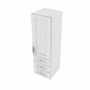 Brooklyn Bright White Wall Tower with 3 Drawers - 15" W x 48" H x 15" D 15" W