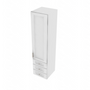 Brooklyn Bright White Wall Tower with 3 Drawers - 15" W x 60" H x 15" D 15" W