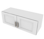 Brooklyn Bright White Double Door Wall Cabinet - 33" W x 12" H x 12" D 33" W