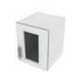Brooklyn Bright White Wall Stacking Cabinet with Glass - 12" W x 15" H x 12" D 12" W