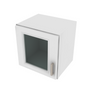 Brooklyn Bright White Wall Stacking Cabinet with Glass - 15" W x 15" H x 12" D 15" W