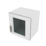 Brooklyn Bright White Wall Stacking Cabinet with Glass - 15" W x 15" H x 12" D 15" W