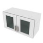 Brooklyn Bright White Wall Stacking Cabinet with Glass - 27" W x 15" H x 12" D 27" W