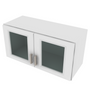 Brooklyn Bright White Wall Stacking Cabinet with Glass - 30" W x 15" H x 12" D 30" W