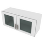 Brooklyn Bright White Wall Stacking Cabinet with Glass - 33" W x 15" H x 12" D 33" W