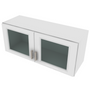 Brooklyn Bright White Wall Stacking Cabinet with Glass - 36" W x 15" H x 12" D 36" W