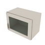Shaker Sand 15" Wall Stacking Cabinets with Glass - 21" W x 15" H x 12" D 21" W