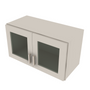 Shaker Sand 15" Wall Stacking Cabinets with Glass - 27" W x 15" H x 12" D 27" W