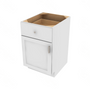 Shaker Designer White Slab Single Door Standard Base Cabinet - 21" W x 34.5" H x 24" D 21" W