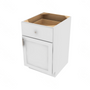 Shaker Designer White Slab Single Door Standard Base Cabinet - 21" W x 34.5" H x 24" D 21" W