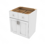 Shaker Designer White Slab Double Door Standard Base Cabinet - 27" W x 34.5" H x 24" D 27" W