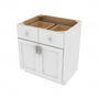 Shaker Designer White Slab Double Door Standard Base Cabinet - 30" W x 34.5" H x 24" D 30" W