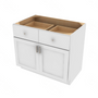 Shaker Designer White Slab Double Door Standard Base Cabinet - 39" W x 34.5" H x 24" D 39" W