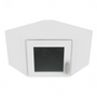 Shaker Designer White Corner Wall Stacking Cabinets with Glass - 24" W x 15" H x 12" D 24" W