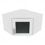 Shaker Designer White Corner Wall Stacking Cabinets with Glass - 24" W x 15" H x 12" D 24" W