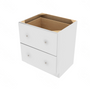 Shaker Designer White Slab 2 Drawer Base - 30" W x 34.5" H x 24" D 30" W