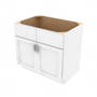 Shaker Designer White Slab Sink Base Cabinet - 36" W x 34.5" H x 24" D 36" W