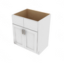 Shaker Designer White Slab Double Door Vanity 12" W x 34.5" H x 21" D 12" W