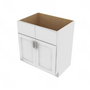 Shaker Designer White Slab Double Door Vanity - 30" W 30" W