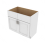 Shaker Designer White Slab Double Door Vanity - 36" W 36" W