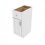 Shaker Designer White Slab Single Door Vanity Base 12" W x 34.5" H x 21" D 12" W